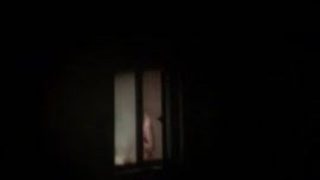 【民家盗撮】向かいのマンションの窓際でお風呂上がりの女性をギリギリ盗撮